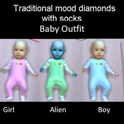 Traditional mood diamonds with socks baby outfit