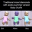 Traditional mood diamonds with socks summer version  baby outfit logo