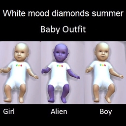 White mood diamonds summer baby outfit