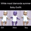 White mood diamonds summer baby outfit logo