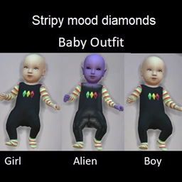 Stripy mood diamonds baby outfit