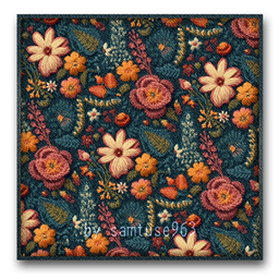 Garden Pattern Square Rug #3 Samtuse963 logo