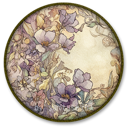 Watercolor Round Dance Rug #7 Samtuse963 logo