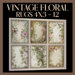 Vintage Floral Rugs 4X3