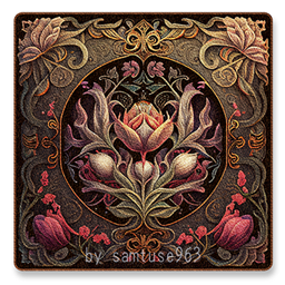 Ornate Floral Square Dance Rug #4 Samtuse963 logo