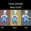 Horse Overalls baby outfit logo