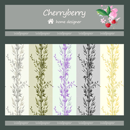 cherryberry_bamboo branches in pastel colors_wall logo
