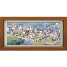 Town Landscape Painting 3x1 #1 Samtuse963