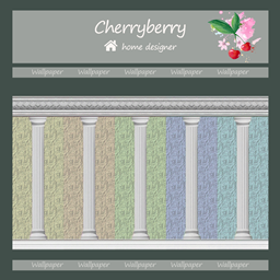 wallpaper with columns in pastel colors logo