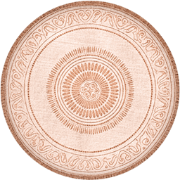 Rustic Pastel Woven Round Dance Rug #18 Samtuse963