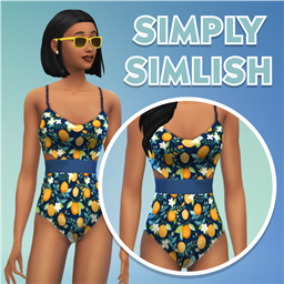Oranges Glad Swimsuit in Blue logo