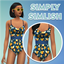 Oranges Glad Swimsuit in Blue logo