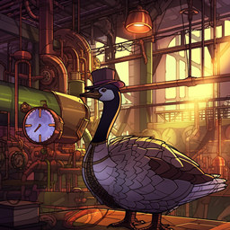 Steampunk Geese [Fabric] logo