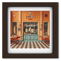 Retro Cafe Picture Square Frame #1 Samtuse963