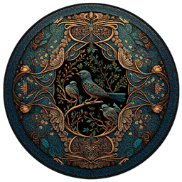 Classic Bird Round Dance Rug #2 Samtuse963 logo