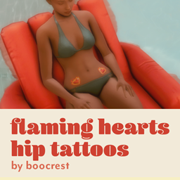 ❤️‍🔥flaming hearts❤️‍🔥 hip tattoos by boocrest logo