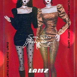 LAMZ Sexy Retro Glitter hot girl dress logo