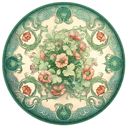 Watercolor Round Dance Rug #3 Samtuse963 logo