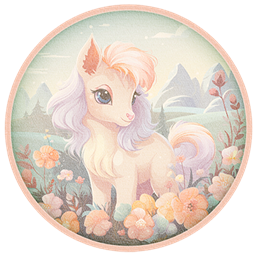 Cute Pony Kids Round Dance Rug #1 Samtuse963 logo