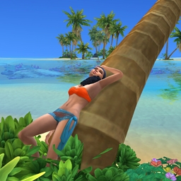 Relax on the palm tree