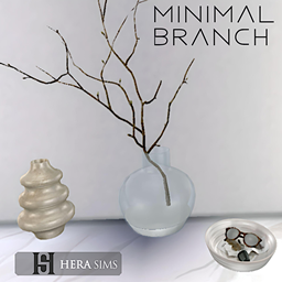 Minimal branch in glass vase
