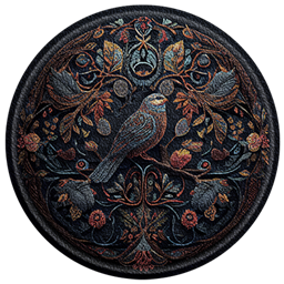 Classic Bird Round Dance Rug #8 Samtuse963