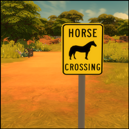 Horse Crossing + Horseshoe signs logo