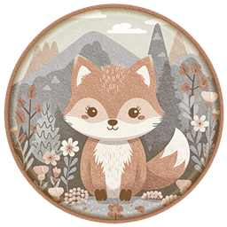 Cute Fox Kids Round Dance Rug #2 Samtuse963