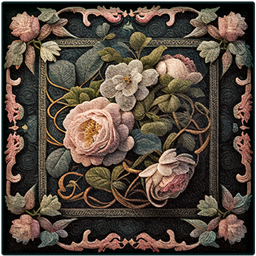 Ornate Floral Square Dance Rug #6 Samtuse963 logo