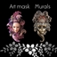 Art mask mural deco logo