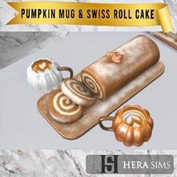 pumpkin mug & swiss roll cake set logo