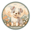 Cute Puppy Kids Round Dance Rug #2 Samtuse963 logo