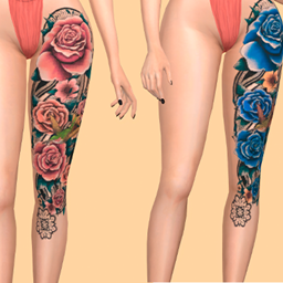 Tattoos Legs Rose Vines  More Colors logo
