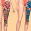 Tattoos Legs Rose Vines  More Colors logo