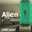 Alien in a tank / child pose logo