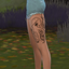 Side thigh tattoos logo