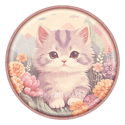 HQ Cute Kitten Kids Round Dance Rug #2 Samtuse963