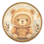 HQ Cute Bear Kids Round Dance Rug #1 Samtuse963