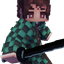 Tanjiro katana from anime Demon slayer logo