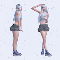 DENIM Y2K MINI SKIRT logo