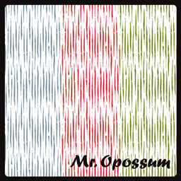 Mr.Opossum zebratone wall logo