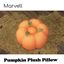 Pumpkin plush pillow by Marvell logo
