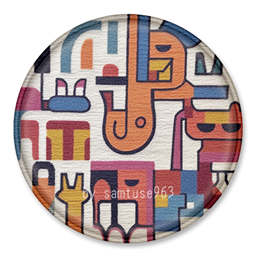 Doodle Round Dance Rug #2 Samtuse963