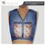 Floral Pocket Denim Sleeveless Blouse logo