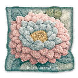 HQ Woven Flower Square Dance Rug #2 Samtuse963