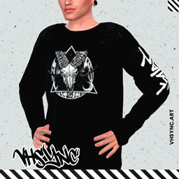 [VHSync] black sweater with designs project image