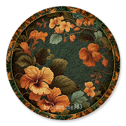 Classic Flower Round Dance Rug #1 Samtuse963 logo