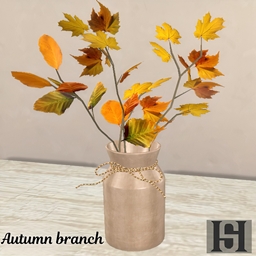 Autumn branch in vase
