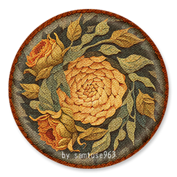 Flower Woven Round Dance Rug #4 Samtuse963