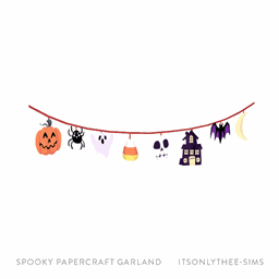 Spooky Papercraft Garland (Simblreen 2023) logo